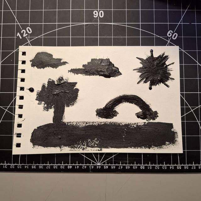 I went with a standard painting approach for this poster. Its a simple landscape with various elements. I had the idea to make the 'ground' the component actually connected to the ground key. This one was mostly out of fun