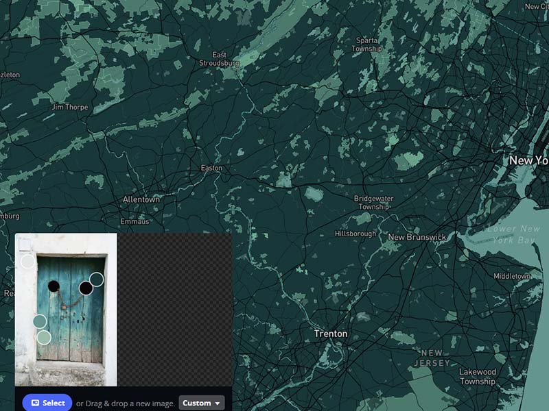 Like the fall themed map, I put this one in this activity since it feels like an actual environment. The use of the dark greens makes this feel like a forested are in nature. It also feels somewhat classy since I see a lot of this viridian green on luxury products like bags and shoes.