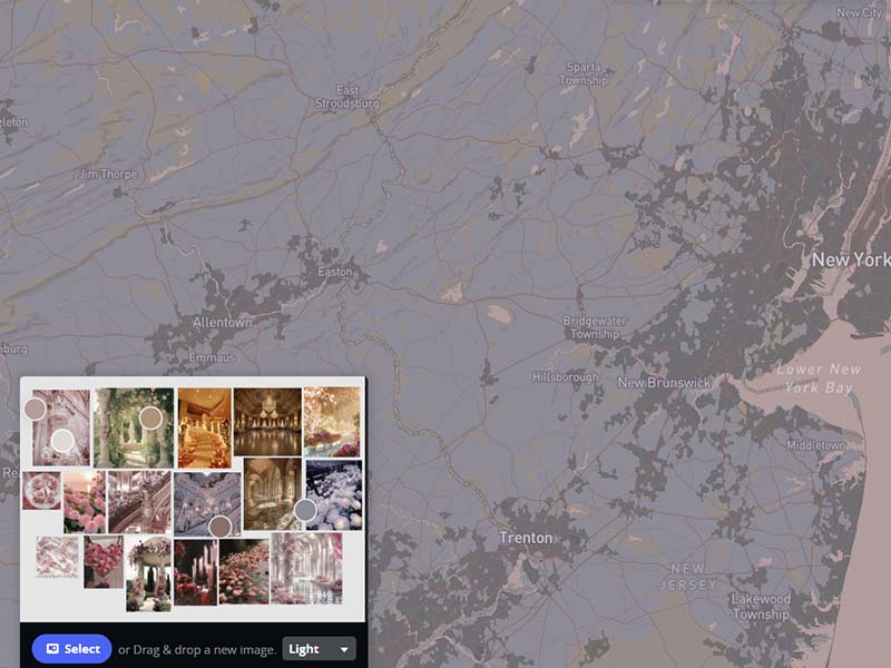 When set to the light option, all the offwhites and pinks were sampled, which resulted in a mpa that doesn't have a lot of contrast making it hard to read.