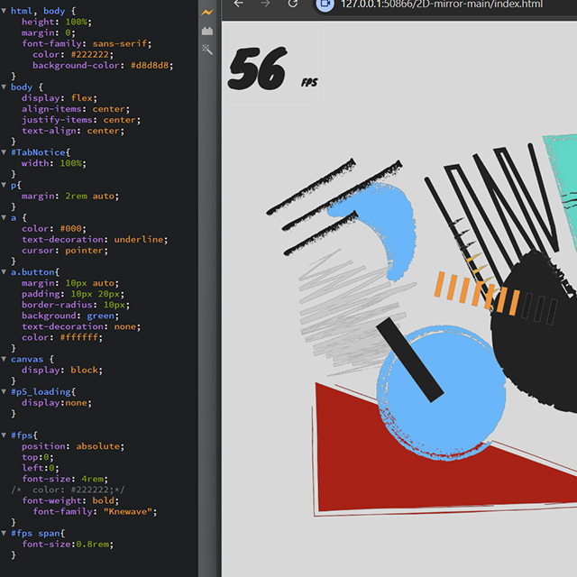 This is another variation of the background, with a screenshot of the code. I chose my colors based on the colors I made for my data portrait. 