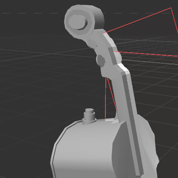 The neck of the guitar was made by extruding a cube multiple times and slowly rotating the planes and edges of each new segment. The head is made of a couple cylinder stacked on each other and the tuners are also made of cylinders, with cubes to connect them to the head
