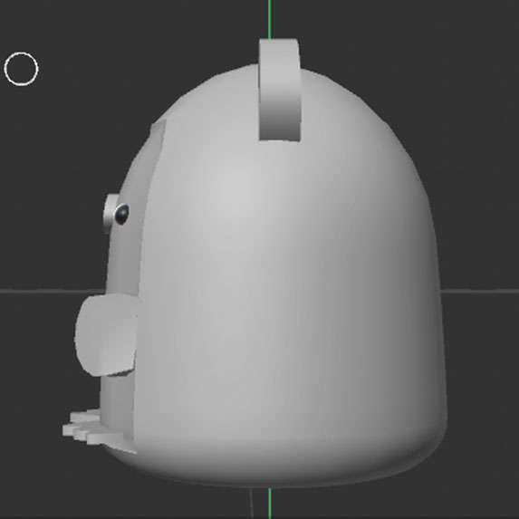 From the side I think my model actually looks okay since the body of the penguin is pretty proportional, unlike in the front where it looks very cylindrical 